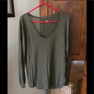 Forest green, sheer  tunic, size large, V-neck.